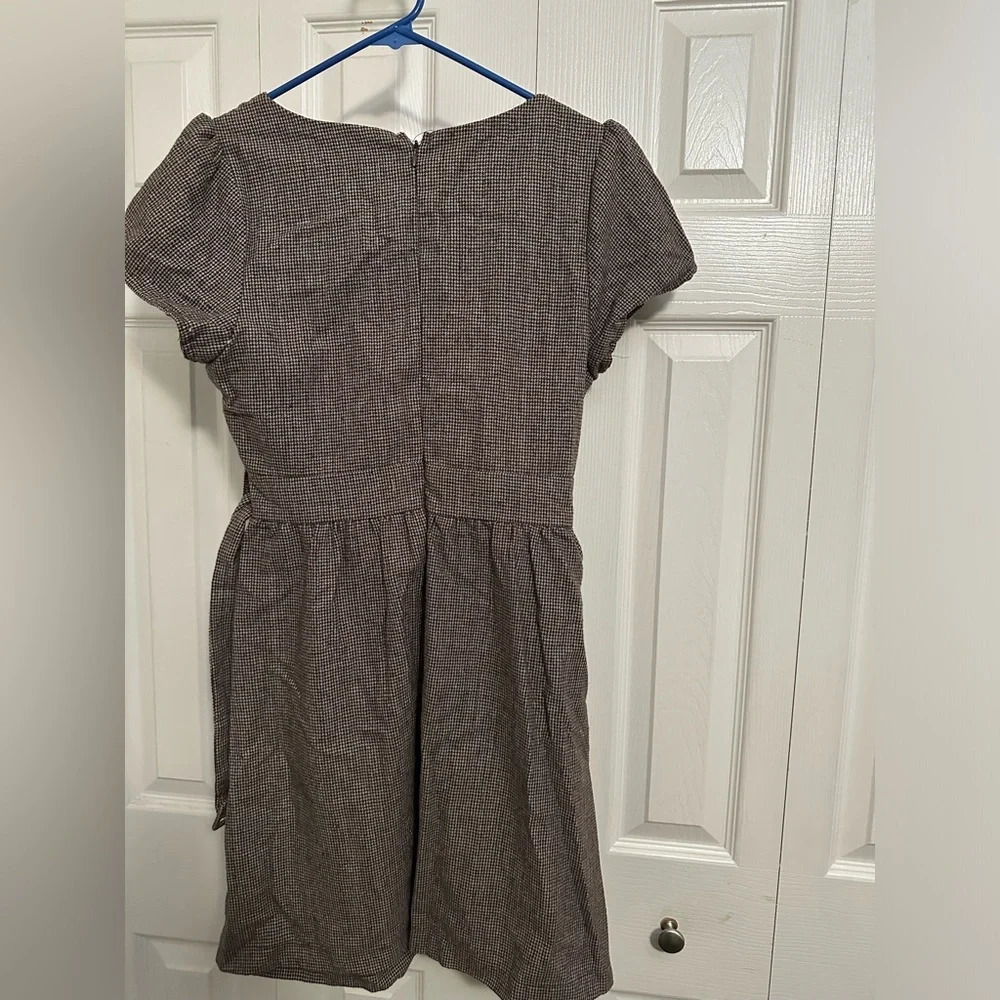 Ya Los Angeles Houndstooth Brown Belted Dress Size L - Picture 4 of 4